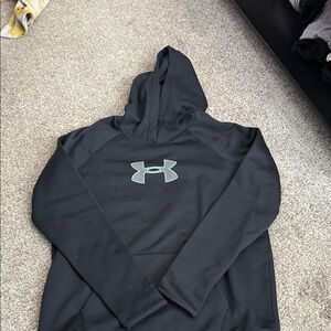 Under Armour Cold Gear Black Hoodie with Gray Logo